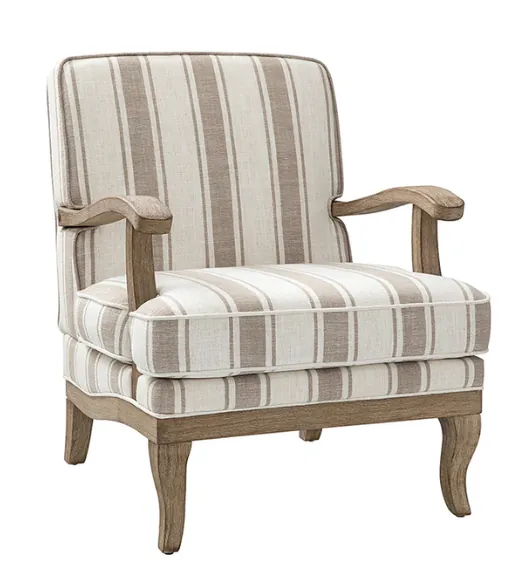 Randolph Romantic Upholstered Stripes Armchair